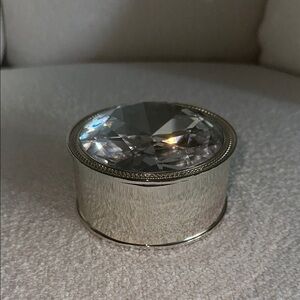 Elegant Silver Crystal Accent Box
